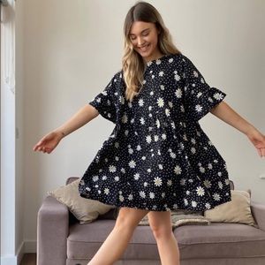 ASOS DESIGN mini smock dress with frill sleeve